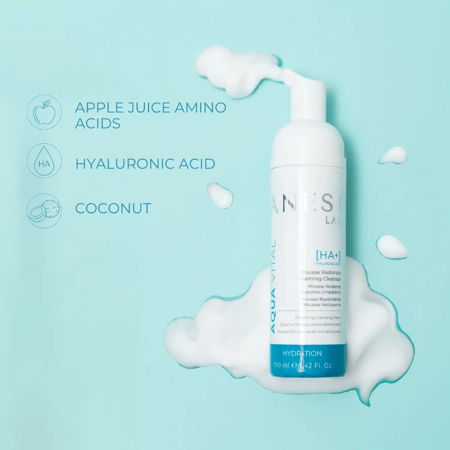 Čistiaca pena Aqua Vital HA+ – Obrázok 3